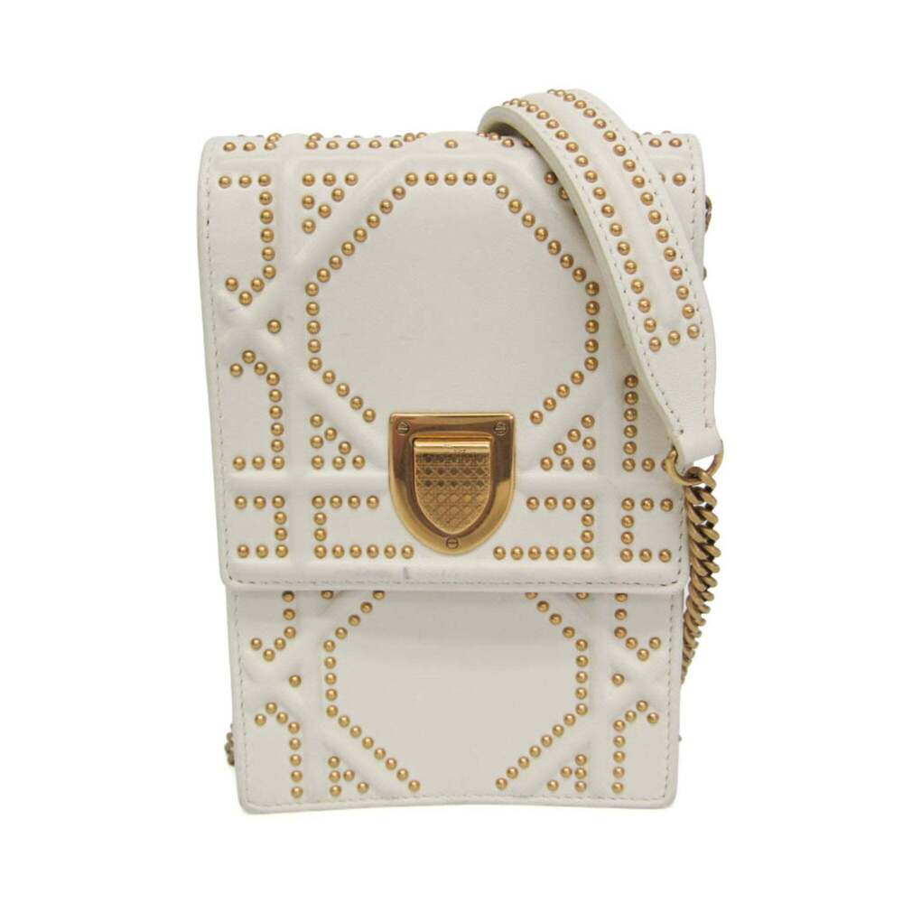 Christian Dior Diorama Vertical Clutch on Chain Studded Leather